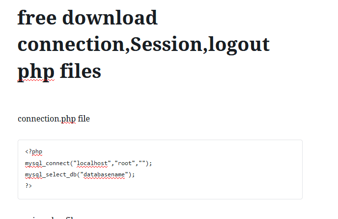 connection logout php files