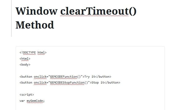 cleartimeout